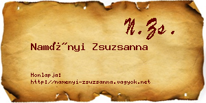 Naményi Zsuzsanna névjegykártya